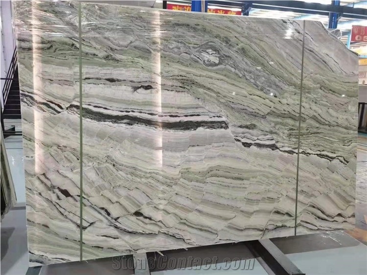 Luxury Natural Stone Green Cold Ice Jade Marble Slab