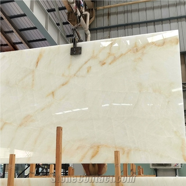Natural Polished Stone White Onyx Wall Tiles