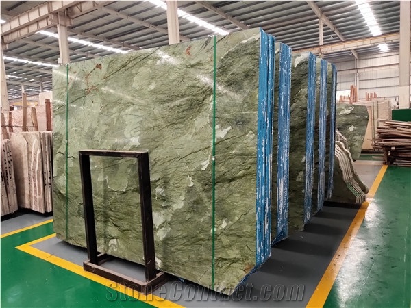 New Design Natural Stone Green Marble Slab Kitchen Slab Tile