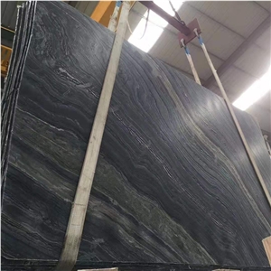 Ornamental Natural Stone Polished Zebra Black Marble Slab