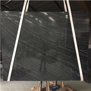 Ornamental Natural Stone Polished Zebra Black Marble Slab