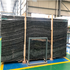 Ornamental Natural Stone Polished Zebra Black Marble Slab