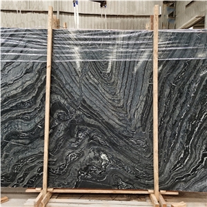 Ornamental Natural Stone Polished Zebra Black Marble Slab