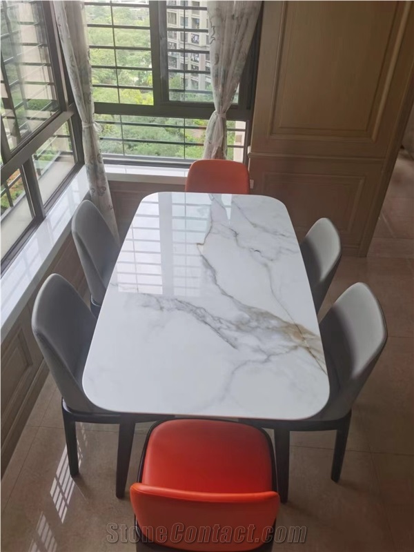 Calacatta Gold Marble Design Nano Glass Stone Slab