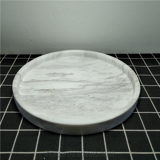 Bianco Carrara Marble Soap Dish Dispenser Toothbrush Holder