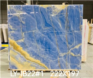 Blue Color Onyx Slab Backlit Stone
