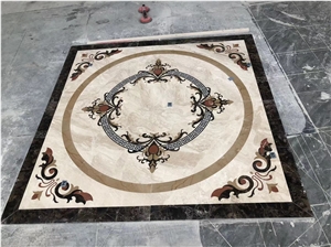 Marble Waterjet Cut Medallion Round Pattern
