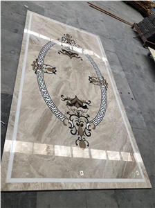 Marble Waterjet Cut Medallion Round Pattern