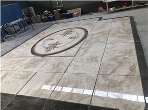 Marble Waterjet Cut Medallion Round Pattern