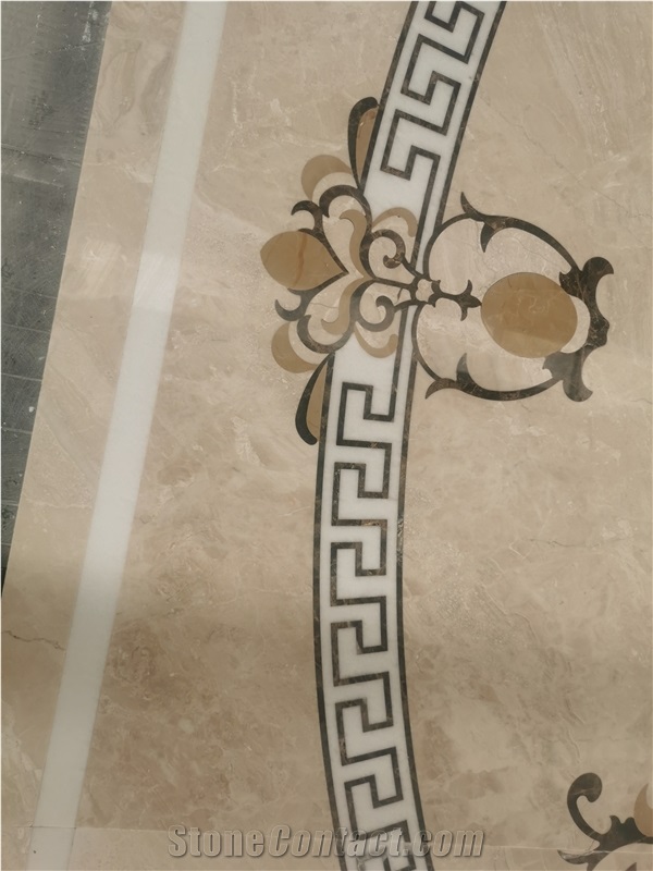 Marble Waterjet Cut Medallion Round Pattern