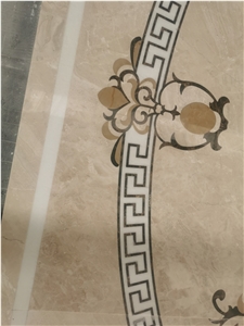 Marble Waterjet Cut Medallion Round Pattern