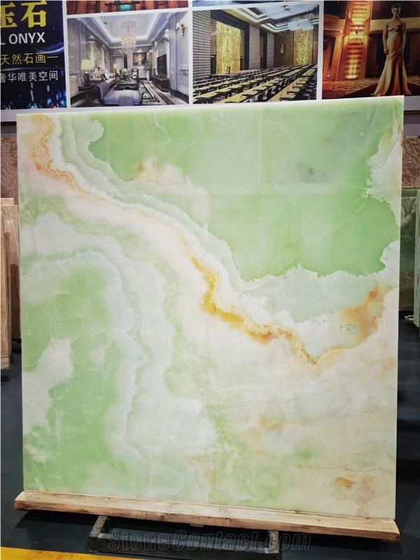 Natural Light Green Onyx Stone Backlit Tiles