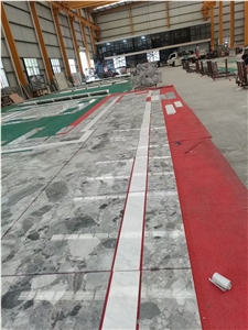 Natural Terrazzo Stone Panda White Marble Floor Tiles