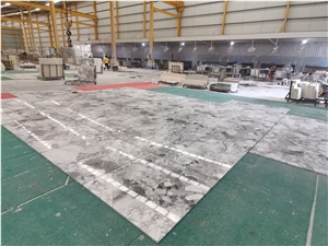 Natural Terrazzo Stone Panda White Marble Floor Tiles