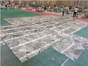 Natural Terrazzo Stone Panda White Marble Floor Tiles