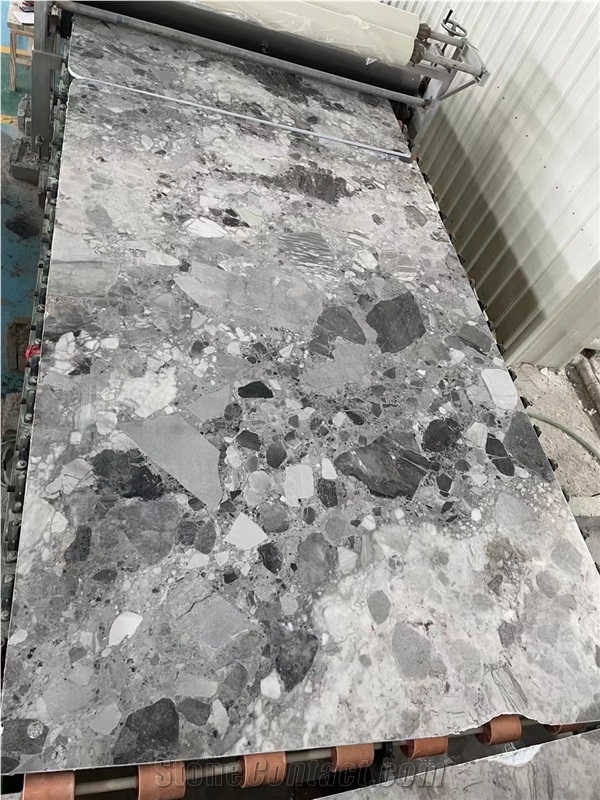 Panda Grey Marble Terrazzo Flooring
