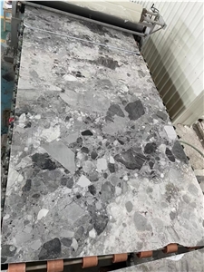 Panda Grey Marble Terrazzo Flooring
