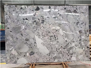 Panda Grey Marble Terrazzo Flooring