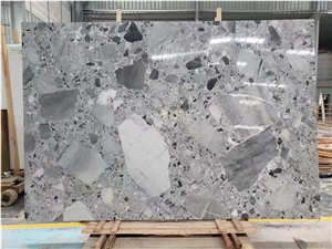 Panda Grey Marble Terrazzo Flooring