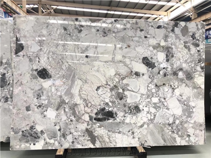 Panda Grey Marble Terrazzo Flooring