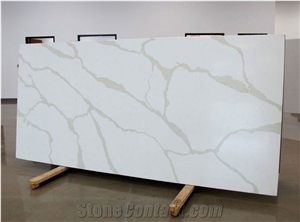 A Quality Calacatta White Marble Look Quartz Stone