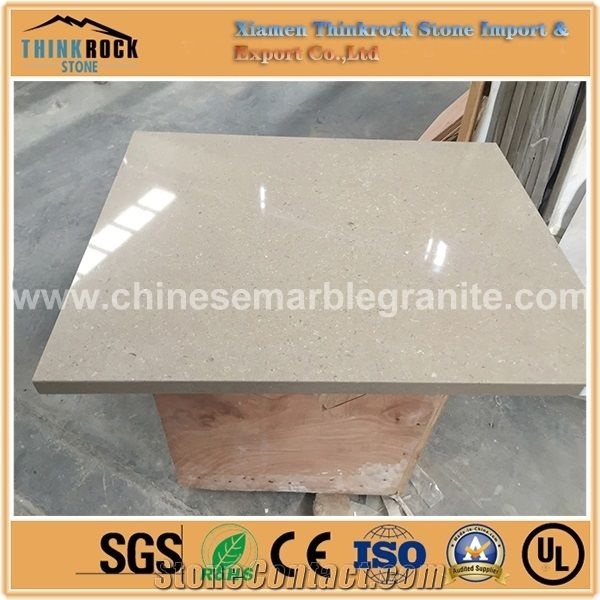 Artificial Beige Quartz Stone Slabs & Tiles