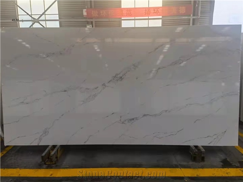 Artificial Stone Carrara White Quartz Wall Floor Tile Home