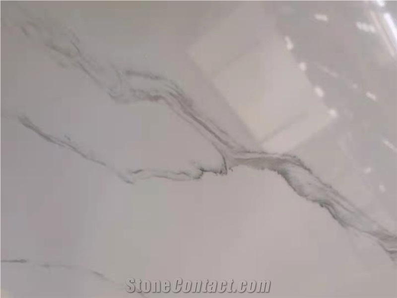 Artificial Stone Carrara White Quartz Wall Floor Tile Home