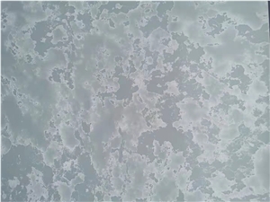 Artificial Stone Light Blue Veins Quartz Slab And Tiles Wall