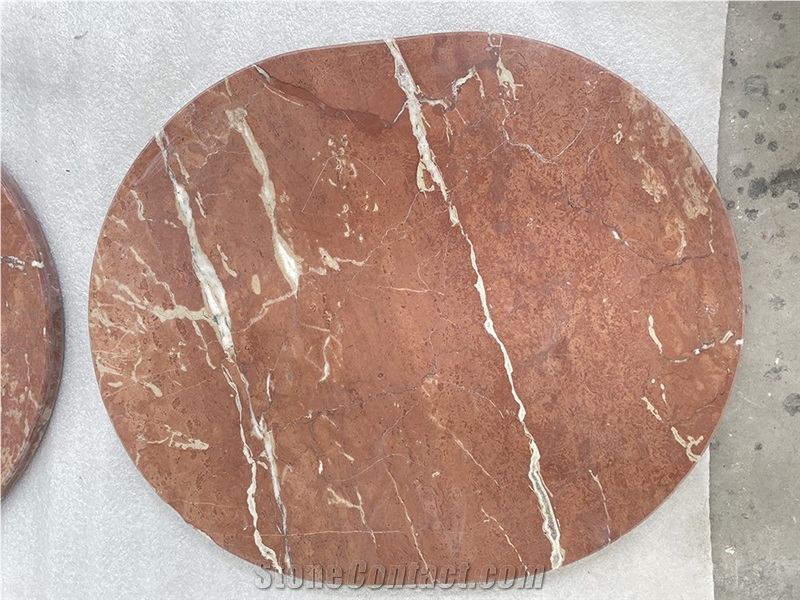 Oval Orange Peel Red Lightweight Honeycomb Coffee Table Top