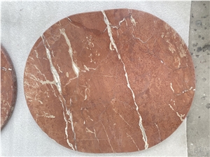 Oval Orange Peel Red Lightweight Honeycomb Coffee Table Top