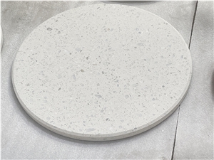 White Terrazzo Coffee Tabletop Small Round Table Tops