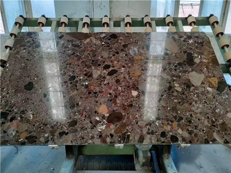 Natural Conglomerate Granite Stone Slab
