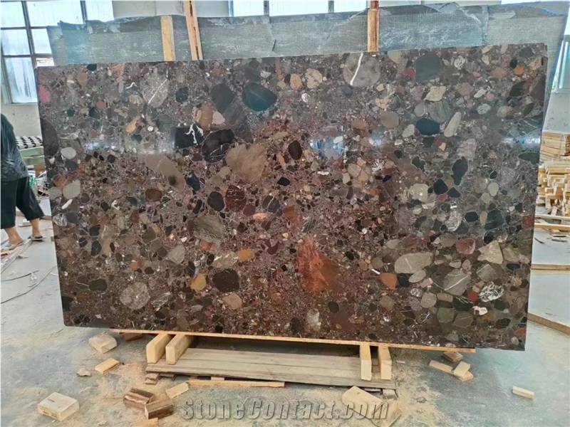 Natural Conglomerate Granite Stone Slab