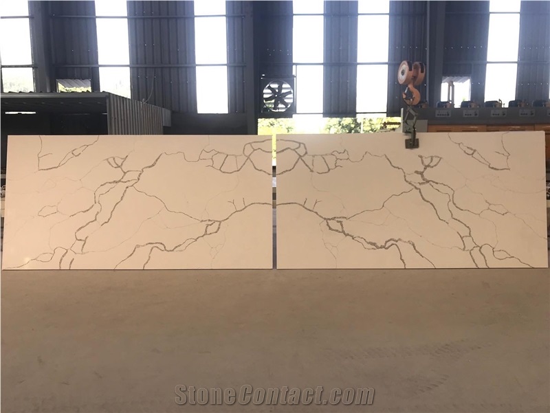 Calacatta White Quartz Slabs EGA3008