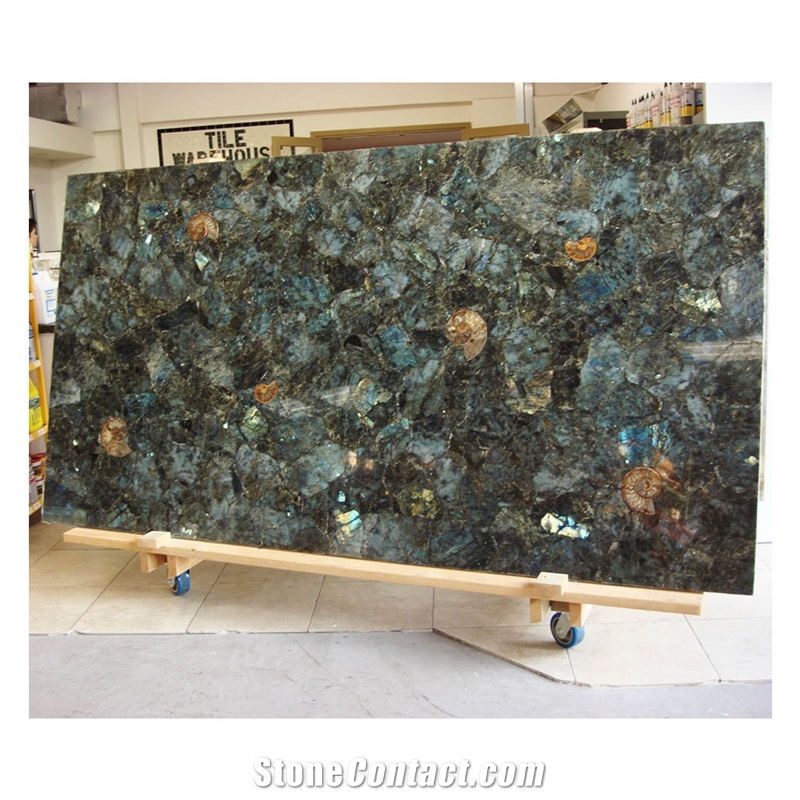 Natural Semi Precious Stone Slab Labradorite Tile