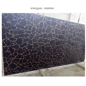 Polishing Semi Precious Stone Slab Obsidian Tile