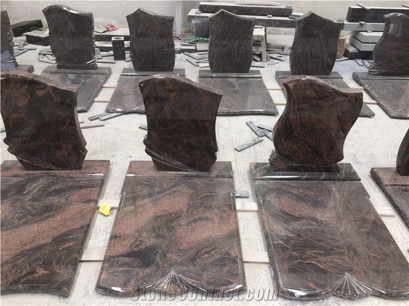 Indian Aurora Granite Tombstone