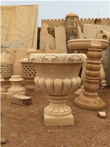 Sandstone Hand Engraved Planters Sandstone Hand Engraved Planters