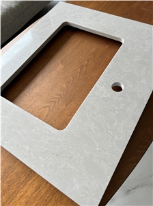 Custom Indoor New Design Imitate Grey Quartz Bath Countertop