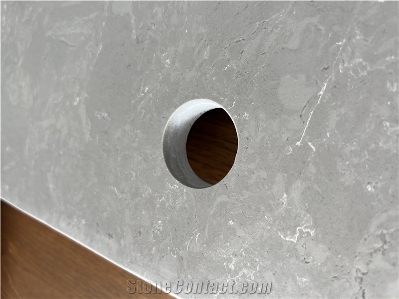 Custom Indoor New Design Imitate Grey Quartz Bath Countertop