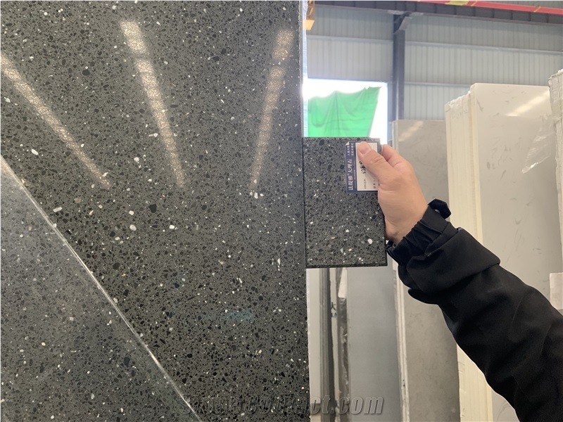 Fatiya Artificial Terrazzo Black Floor Tile Slab Outdoor Use