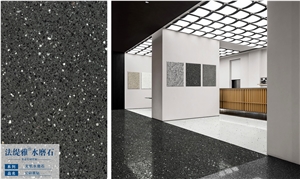 Fatiya Artificial Terrazzo Black Floor Tile Slab Outdoor Use