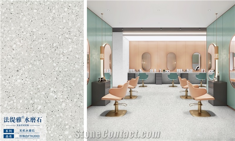 Fatiya Artificial Terrazzo White Slab Wall Tile Floor Tile