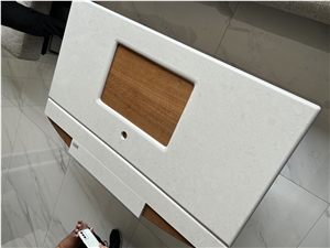 High Quality White And Gray Bathroom Vanity Top