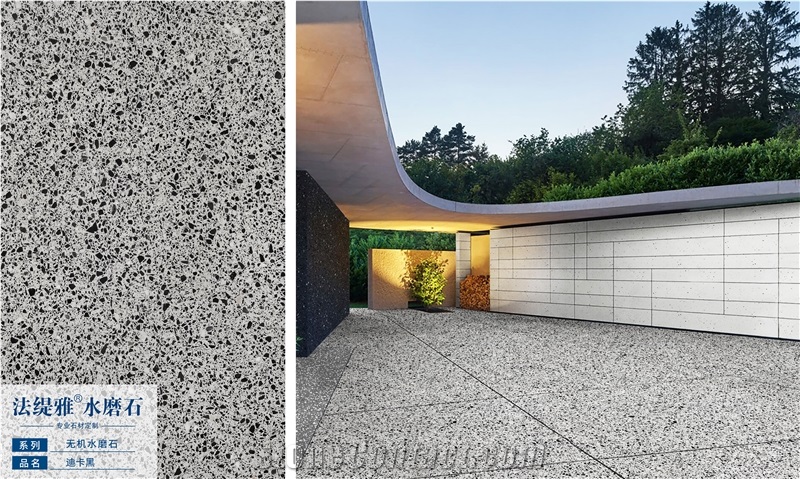 Inorganic Outdoor Floor Custom Size Terrazzo Flooring