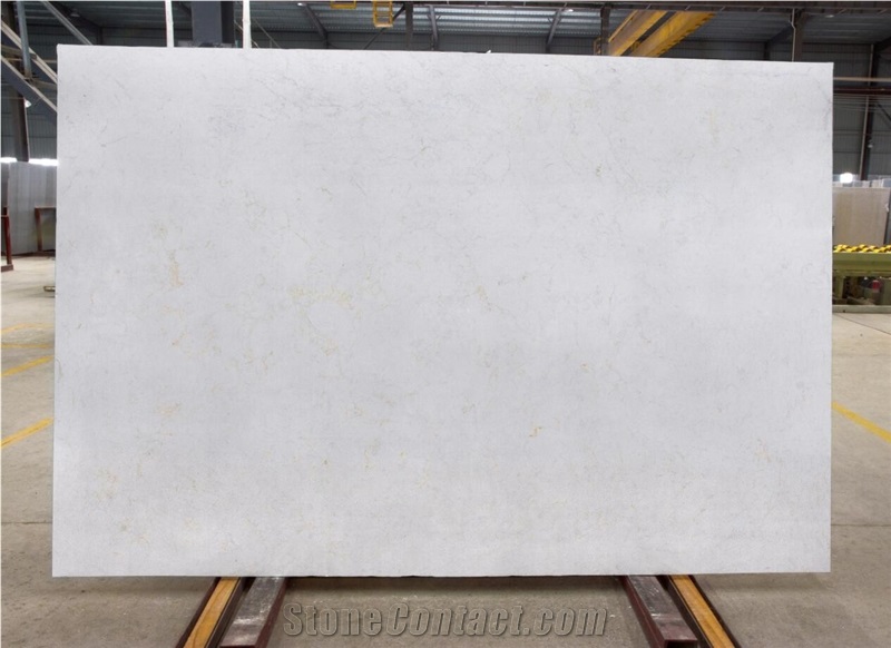 New Design White And Gold Countertop Artificial Marble