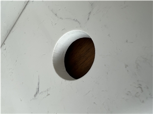 White With Grey Veins Artificial Marble Bathroom Countertop