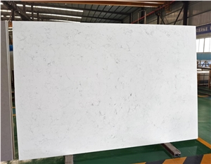 White With Grey Veins Artificial Marble Bathroom Countertop