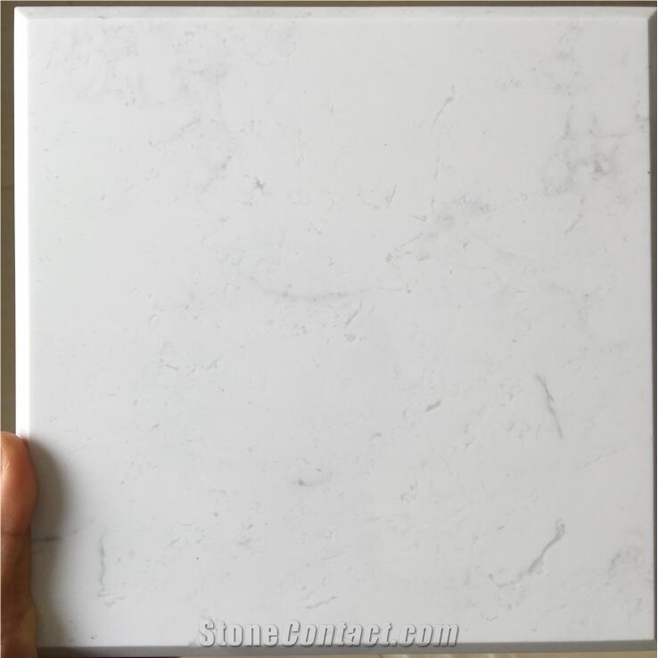 White With Grey Veins Artificial Marble Bathroom Countertop